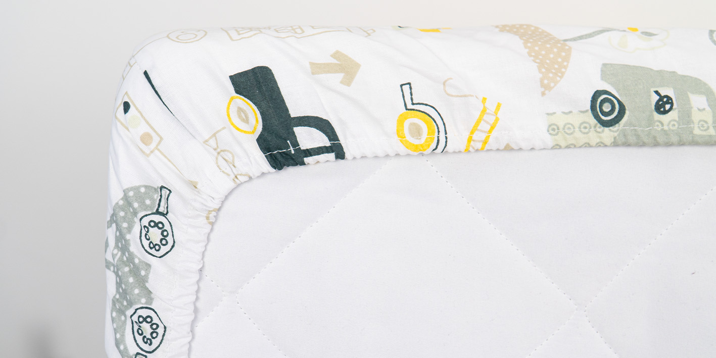 Prześcieradło z gumką auta beep żółte 80x160 cm